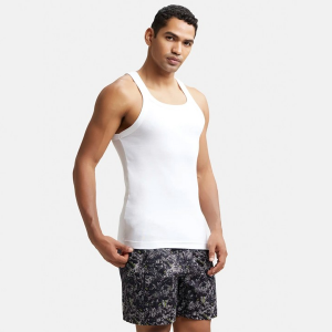 Combed Cotton Rib Square Neck Gym Vest