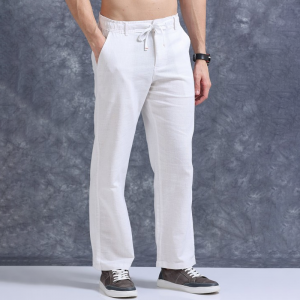 Men Relaxed-Fit Regular Trousers