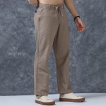 Men Relaxed Fit Mid Rise Linen Trousers