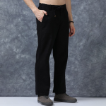 Men Linen Relaxed-Fit Regular Trousers