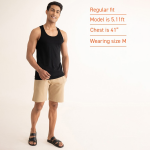 Men Solid Cotton Anti-Microbial Innerwear Vest