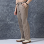 Men Relaxed Fit Mid Rise Linen Trousers