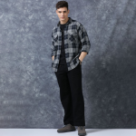 Men Linen Relaxed-Fit Regular Trousers
